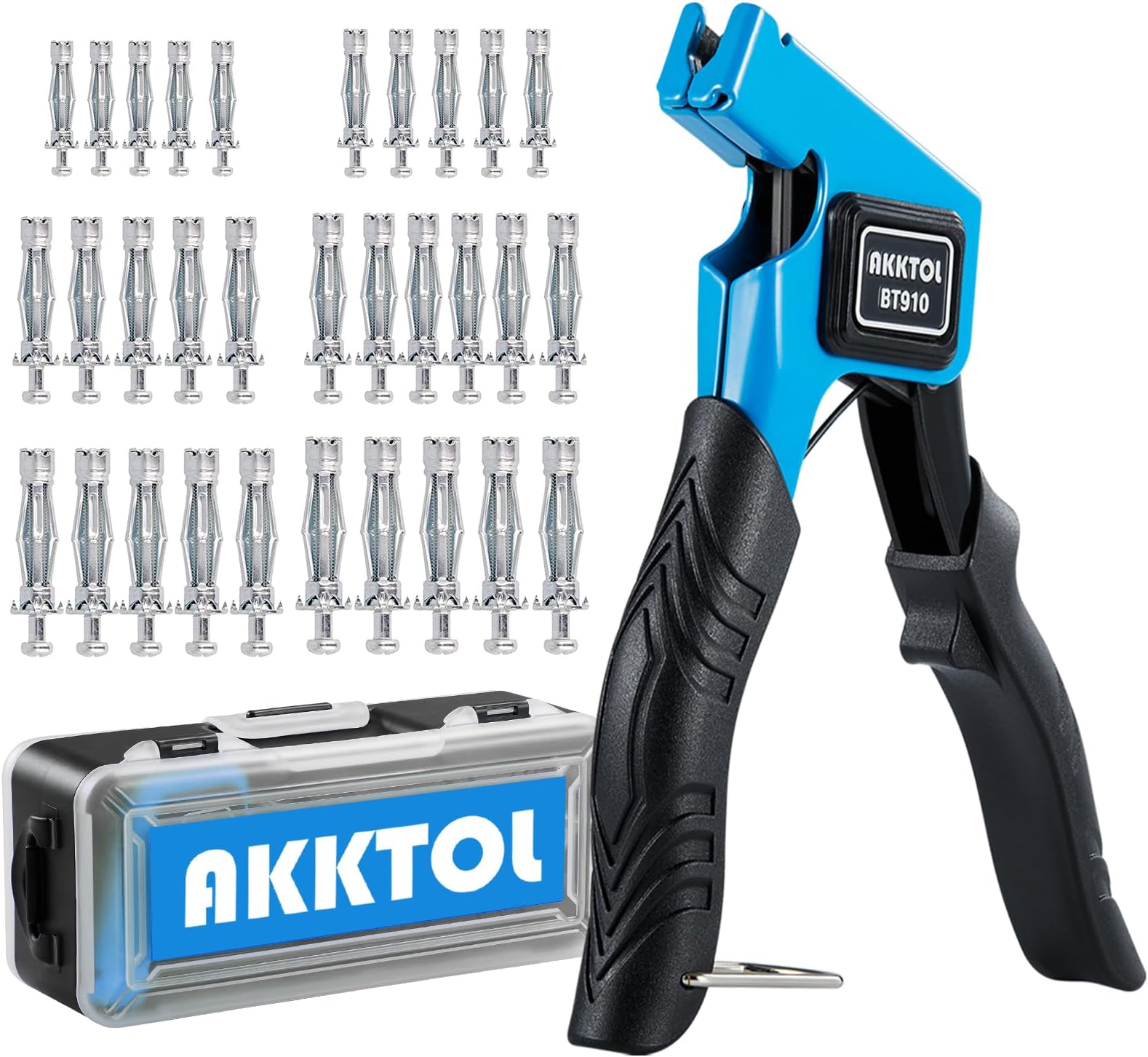AKKTOL Molly Bolts for Drywall & Plaster Walls (0.12"-1.28"), Easy to Use wit...