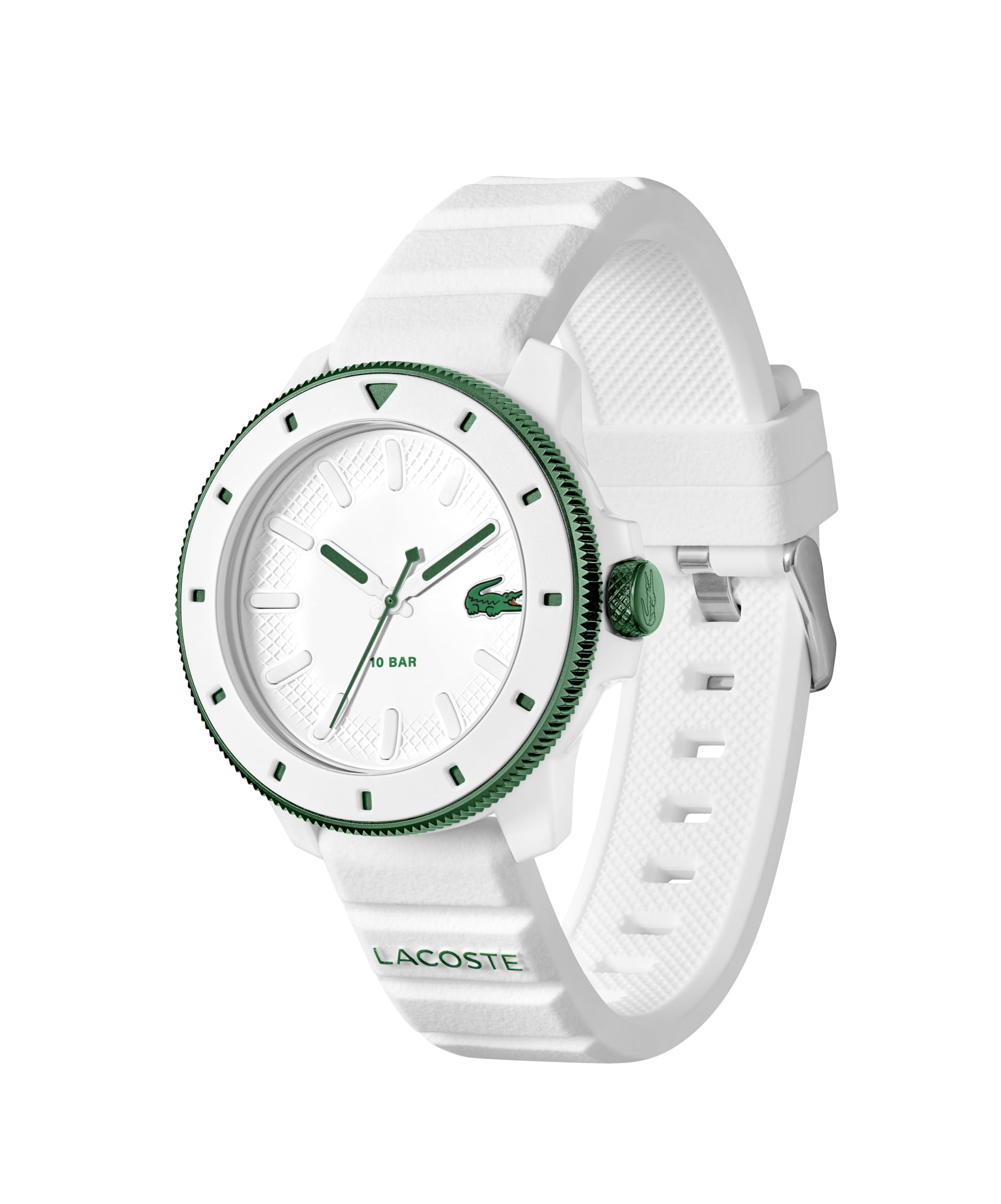Lacoste Reloj con Movimiento de Cuarzo de Tres Manecillas para Hombre Colección LACOSTE.12.12 Scuba con Correa de Silicona – Disponible en Negro, Azul, Verde, Blanco y Naranja