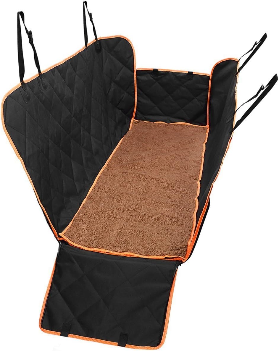 Dog Seat Cover Unique Design & Detachable Sherpa Fleece Mat – Ultimate Pet Back Seat Covers for Cars, Trucks and SUV - Machine Washable, Waterproof by Fragralley