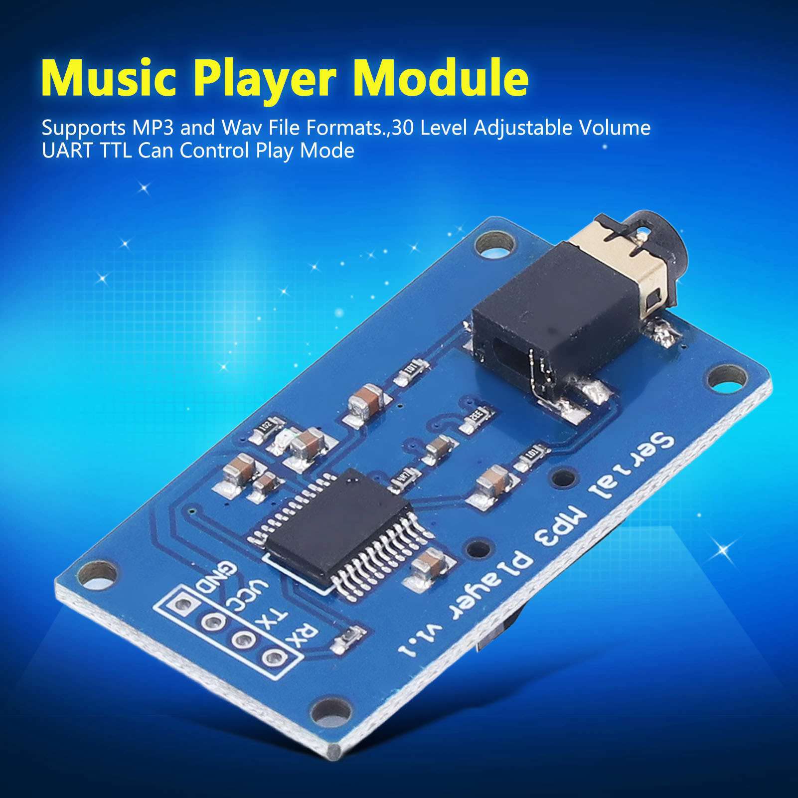 Modulo Lettore MP3 Mp3 Player Module Uart Serial Port Control Music ...