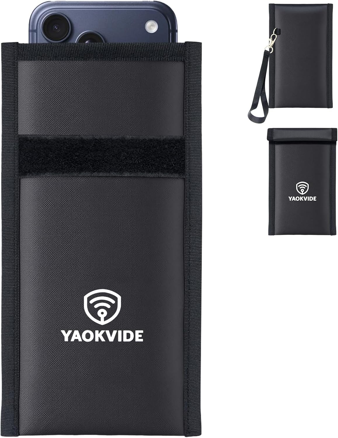 Faraday Bags for Phones & Car Keys – Fireproof, Waterproof & Scratch-Resistant, RFID Blocking Pouch with Detachable Wrist Strap, Blocks Bluetooth/WiFi/GPS Signals