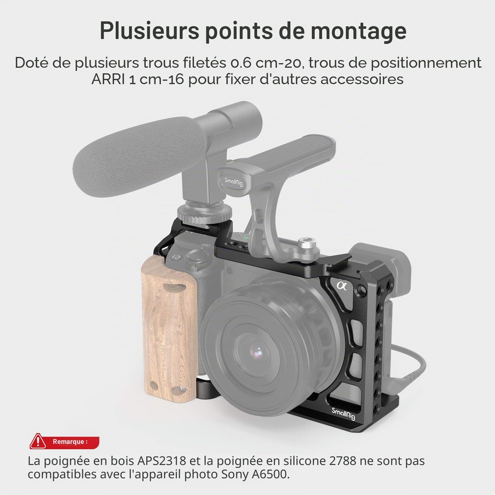 SMALLRIG Camera Cage pour Sony A6100 / A6300 / A6400 / A6500 - CCS2310B