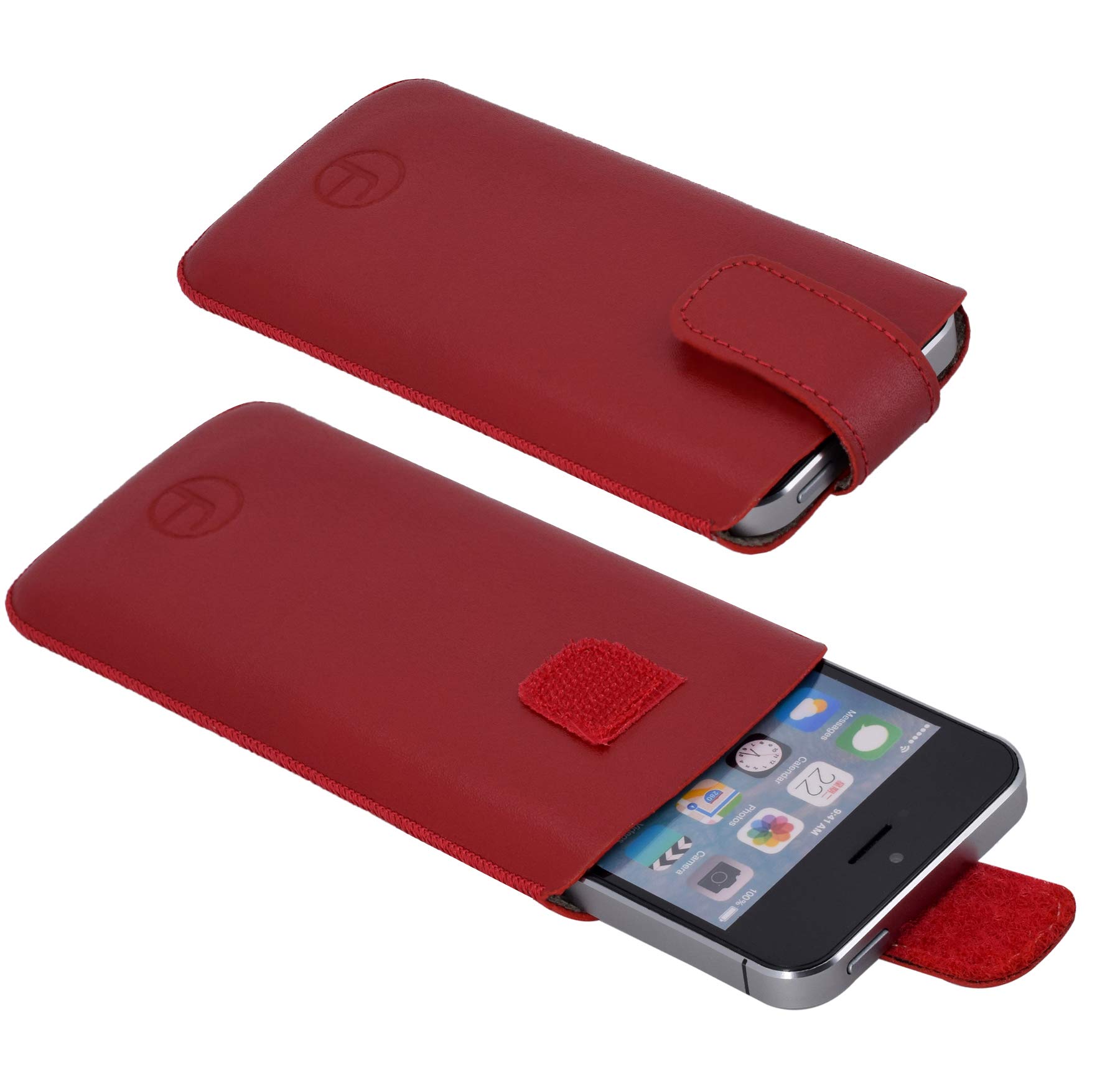 Favory Original Etui Tasche für Artfone CS182 Leder Etui Handytasche Ledertasche Schutzhülle Case Hülle Lasche mit Rückzugfunktion* in rot