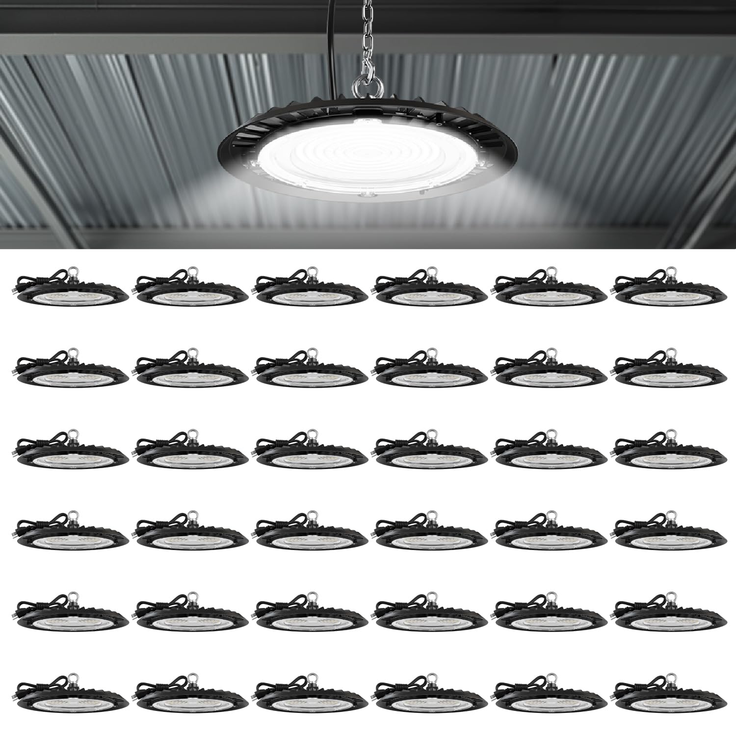 Sunco 36 Pack UFO LED High Bay Light 150W 19500 Lumens 6000k Ultra Bright Commercial Shop Lights for