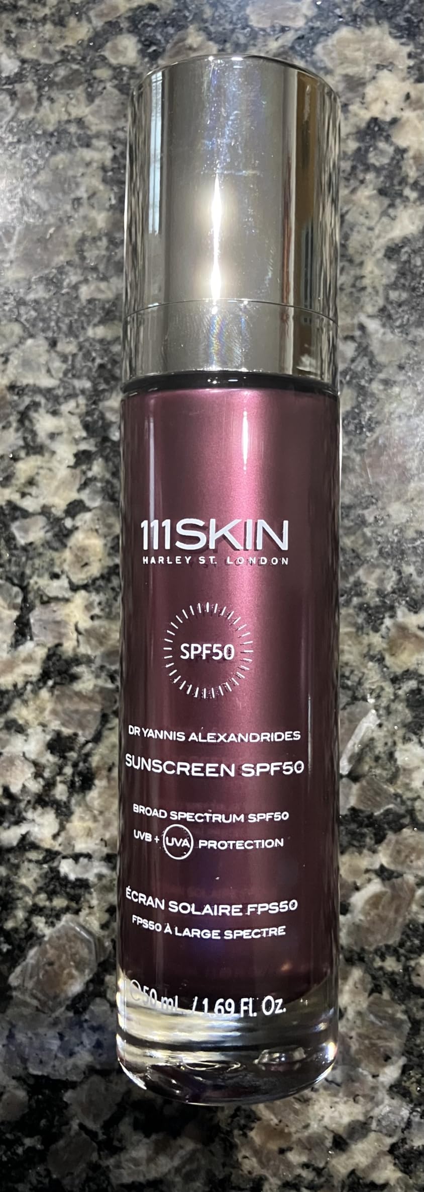 111SKIN Sunscreen SPF 50, Mineral Face and Non Greasy Sunscreen for Daily Use, Broad-Spectrum UVA/UVB and Blue Light Protection, Niacinamide and Polyglutamic Acid, 50 ml