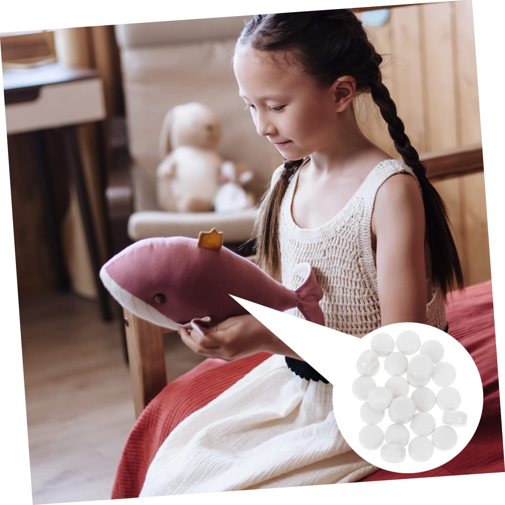 DOITOOL 2sets 100pcs Boxes Plastic Bell Ring Box for DIY Rattle for Stuffed Animals Dolls Noisemakers for Pet Play Easy to Install Replace 100pcs*2