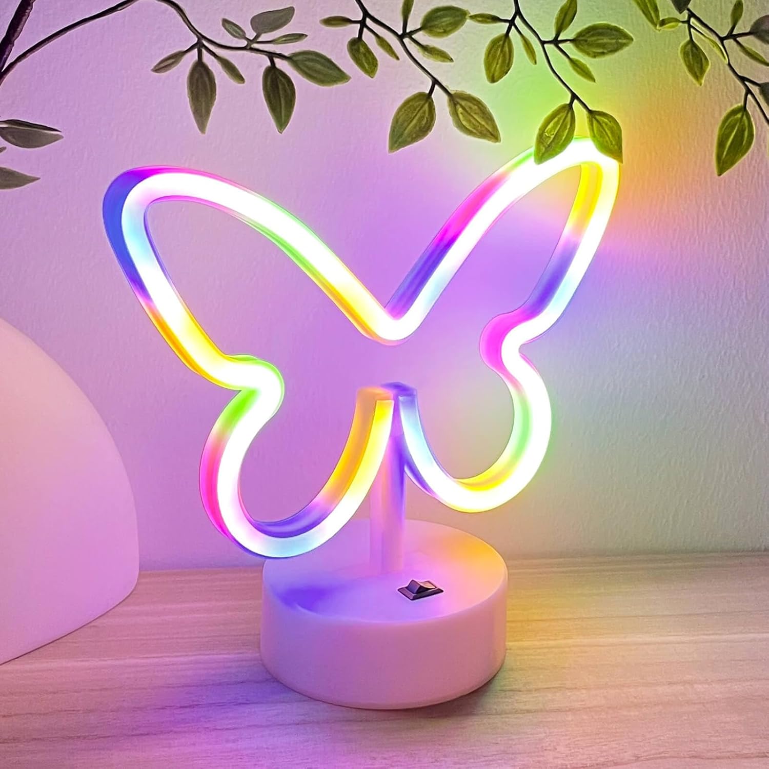 HOHOSIGN Butterfly Neon Sign Led Lights Birthday Party Decorations Colorful Lamp, USB/Battery Powered Butterfly Room Decor Girls Accessories for Classroom Nursery Table Home Bedroom Christmas