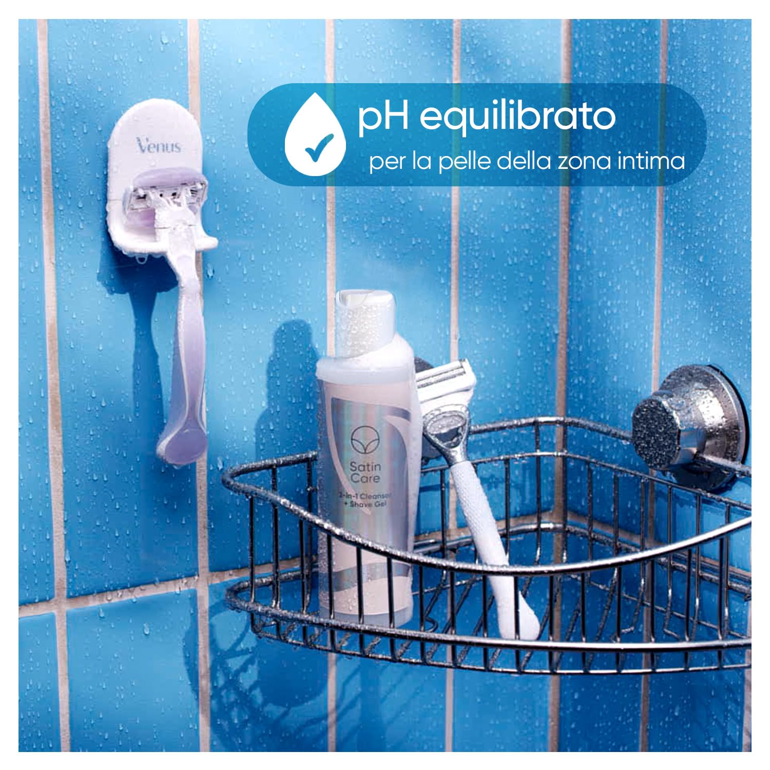 Satin Care Gel per Pulizia e Rasatura Donna, Sapone e Gel per Depilazione Donna 2 in 1, Per i Peli e la Pelle delle Zone Intime 190 ml