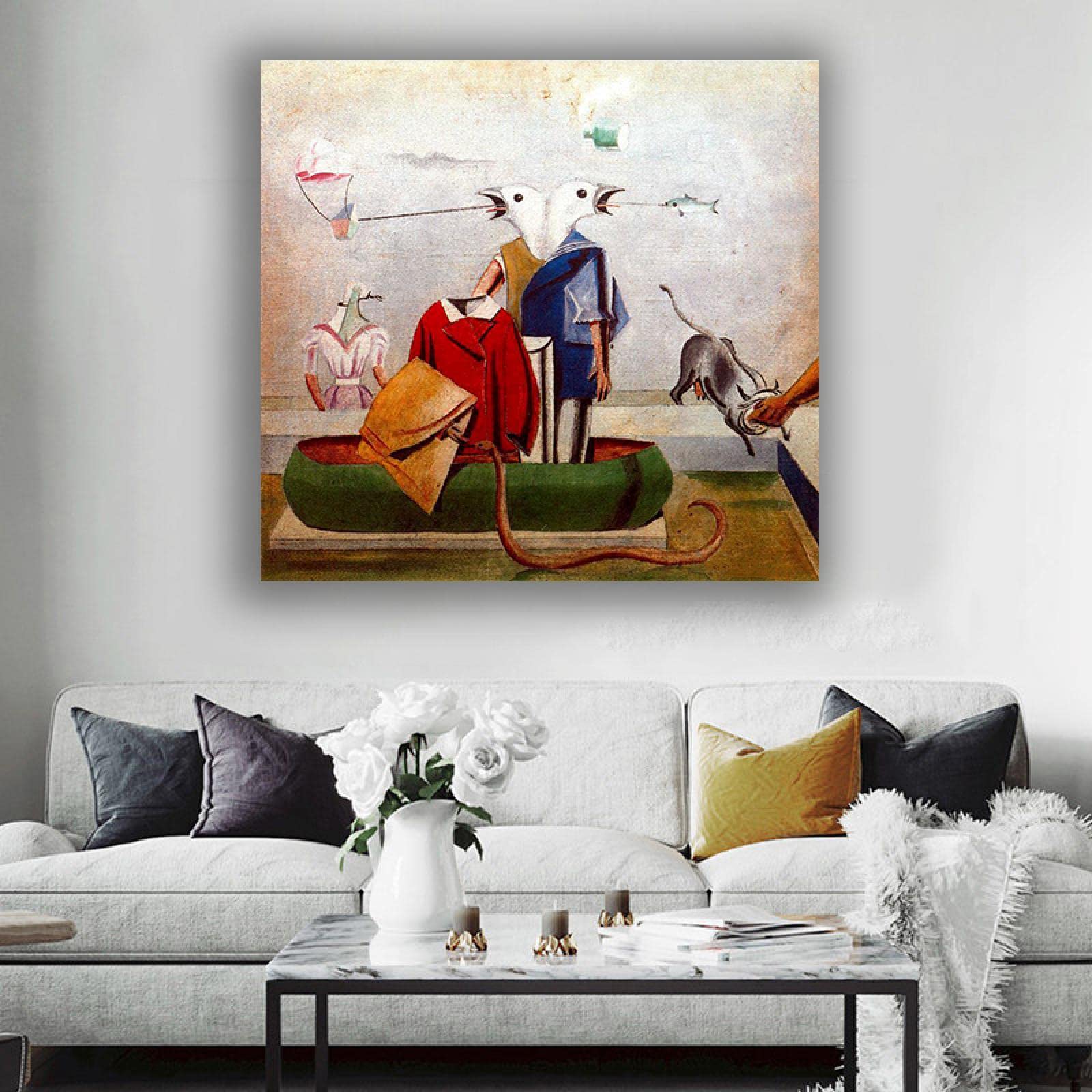 インテリア　アート  絵　海の絵　ビームス　ロキシー　レピドス Amazon.co.jp: 鳥、魚、ヘビ マックス・エルンスト 有名な絵画