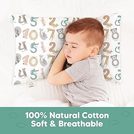 KeaBabies Toddler Pillowcase 13x18 - Organic Cotton Toddler Pillowcase for Kids, Boys, Girls, Soft & Durable Cotton Cover for Miniature Sleepy Pillows,Cute Colors,Pillow Sold Separately (Wild Count)