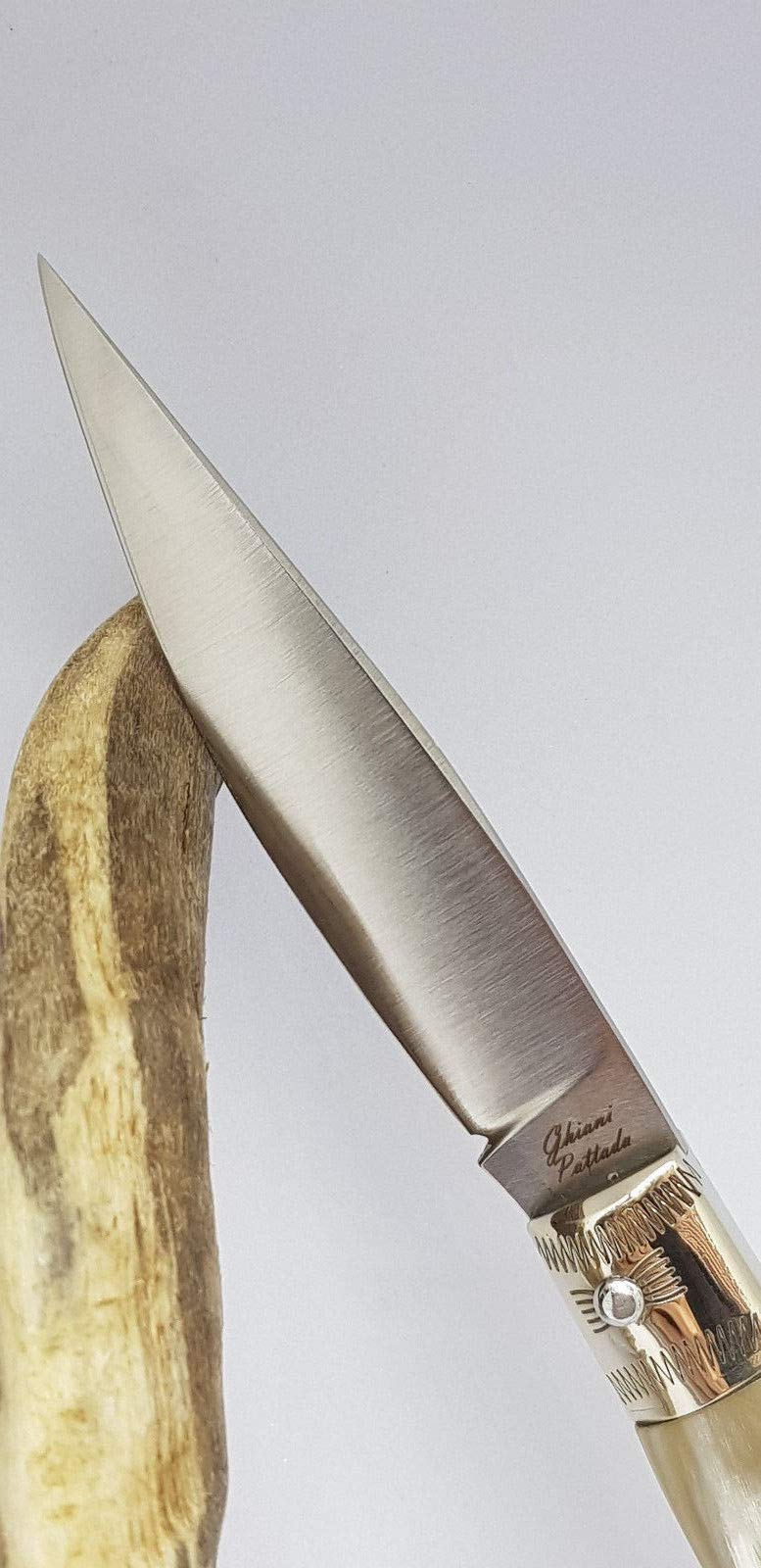 COLTELLO SARDO PATTADA ARTIGIANALE MANICO in CORNO COLLEZIONE TASCABILE da caccia 53187
