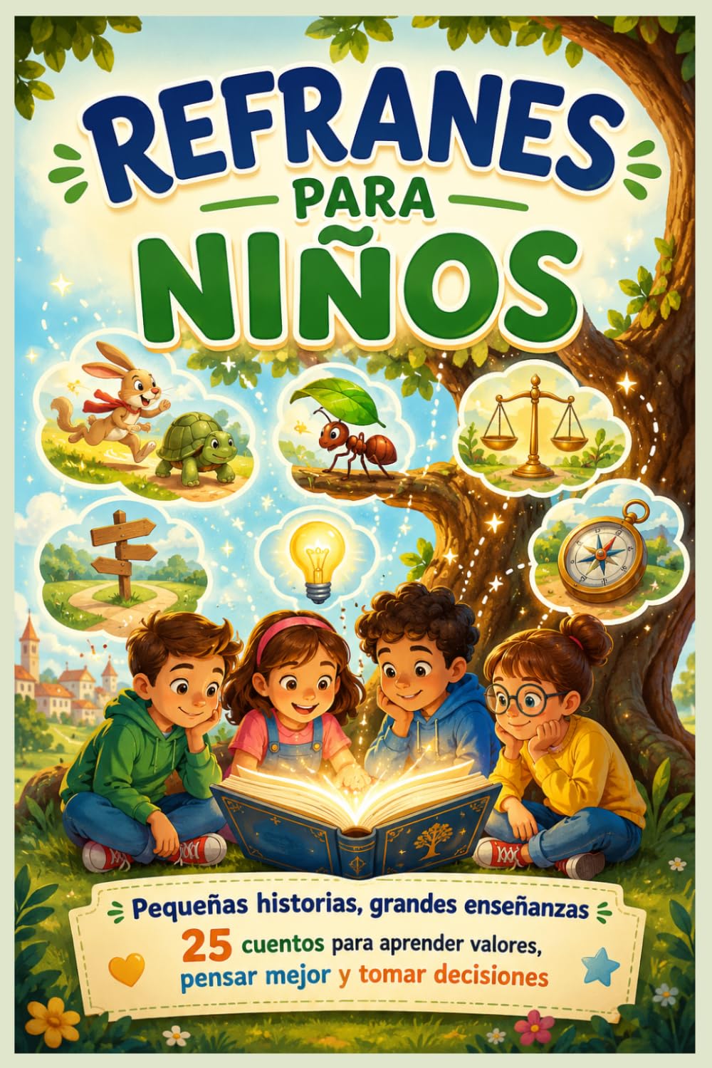 Refranes para niños: Pequeñas historias, grandes enseñanzas: 25 cuentos para aprender valores, pensar mejor y tomar decisiones