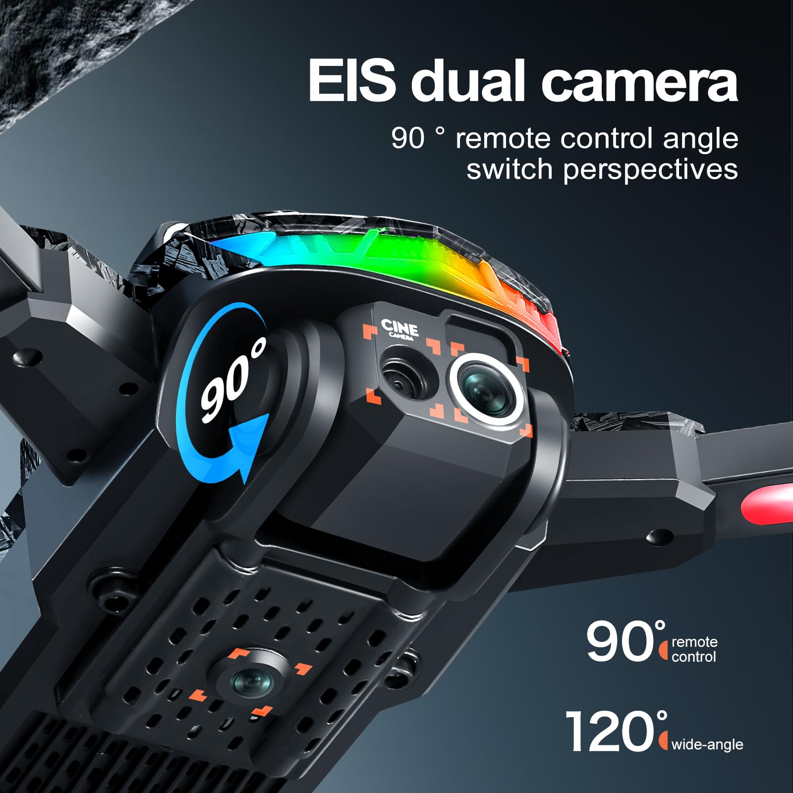S160 Drone Pieghévole con Telecomando a Schermo Integrato - Doppia Camera HD 90°, Evitamento Ostacoli 4 Direzioni, Motore Brushless, Volo Stabile a Flusso Ottico, Autonomia 13 Min (black)