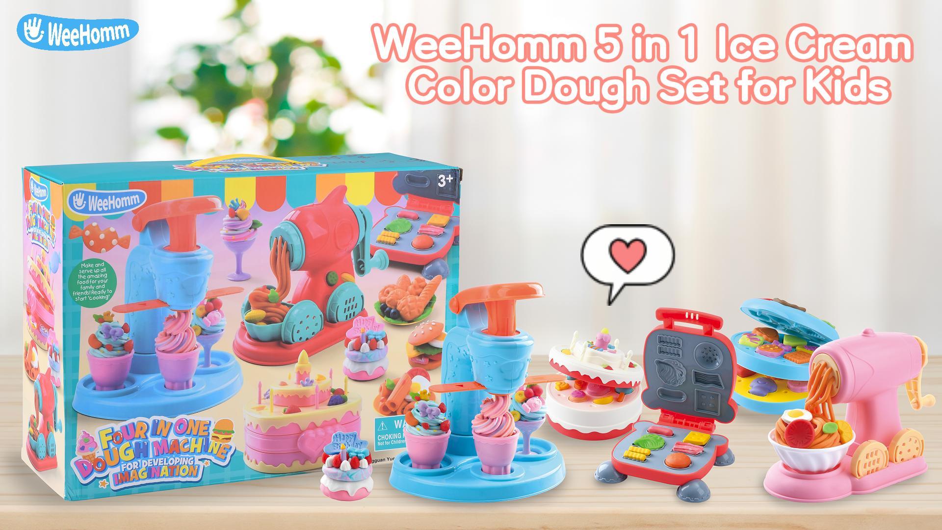 Amazon.com: 5-in-1 Color Dough Sets for Kids Ages 3+ DIY Food