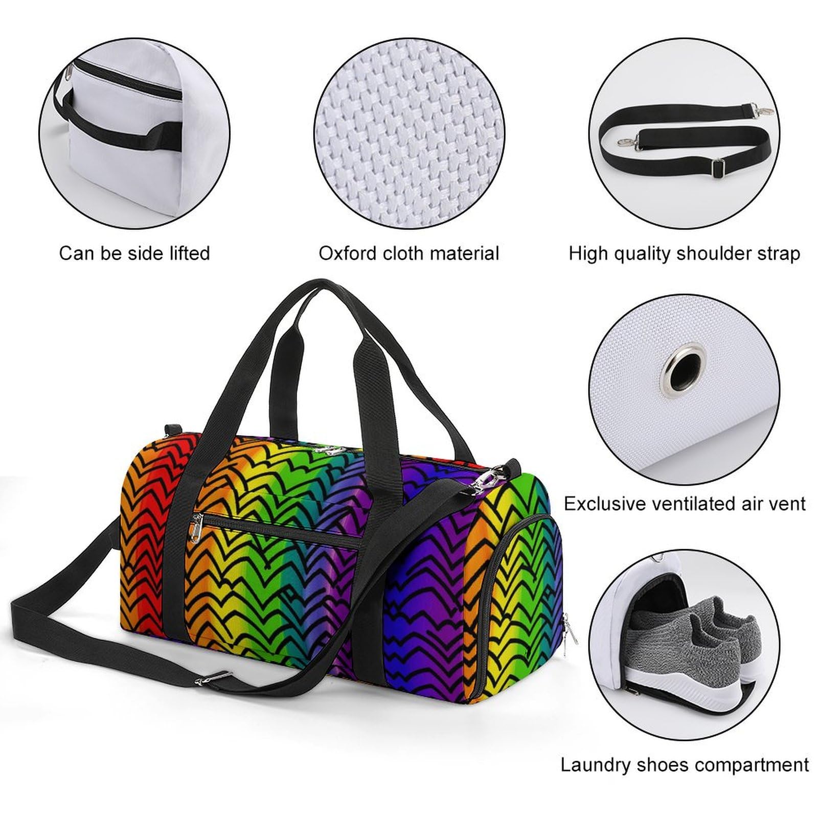 Turnbeutel Gay Pride Regenbogen Muster Turnbeutel für Damen Herren Rucksack Turnbeutel mit Schuhfach Wiederverwendbar Turnbeutel Mini Turnbeutel Gay Pride Regenbogen Muster One Size, Gay Pride