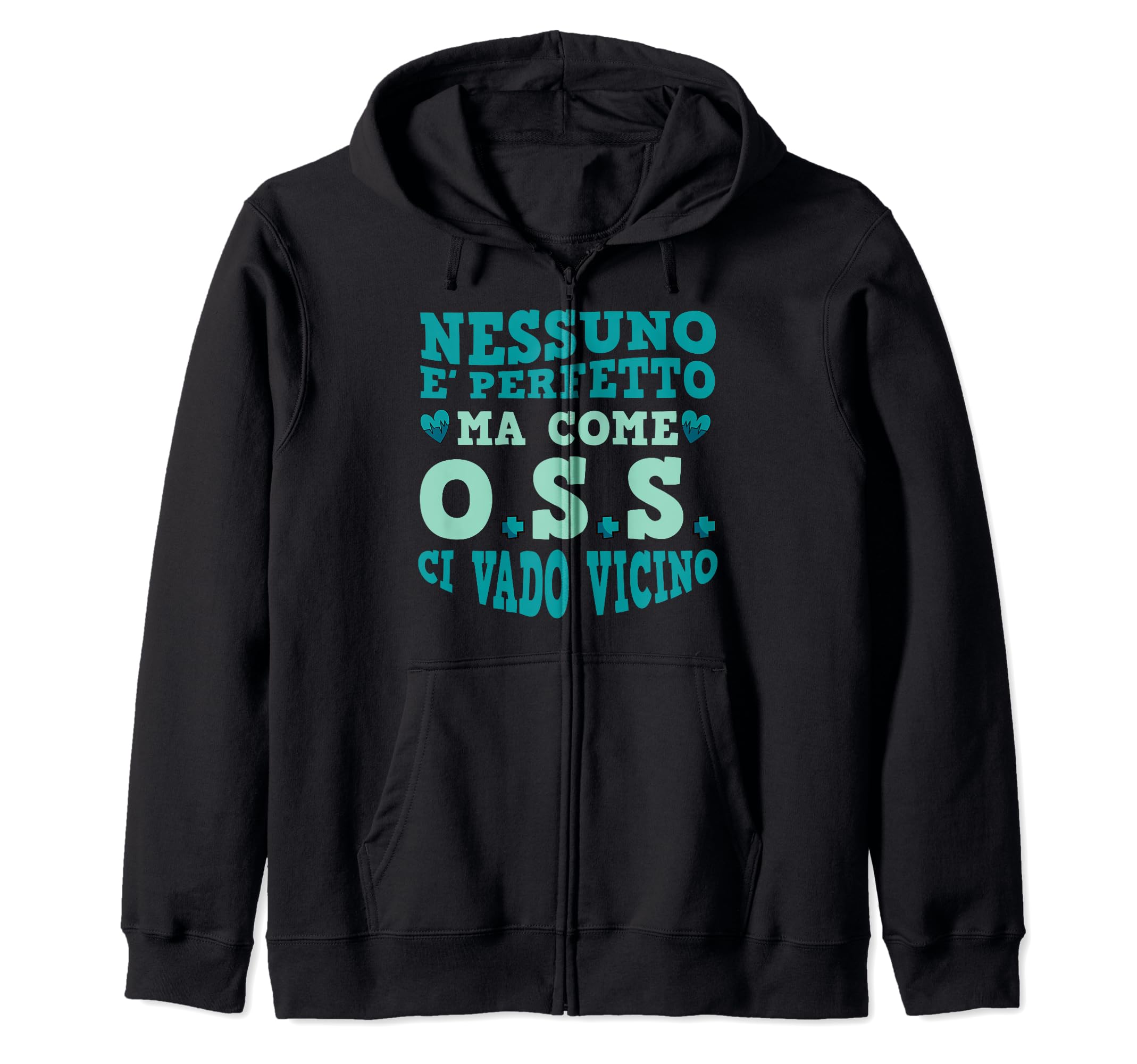 Felpa Personalizzata OSS Operatore Socio Sanitario - Blu Scuro, Zip Unisex - Foto 2
