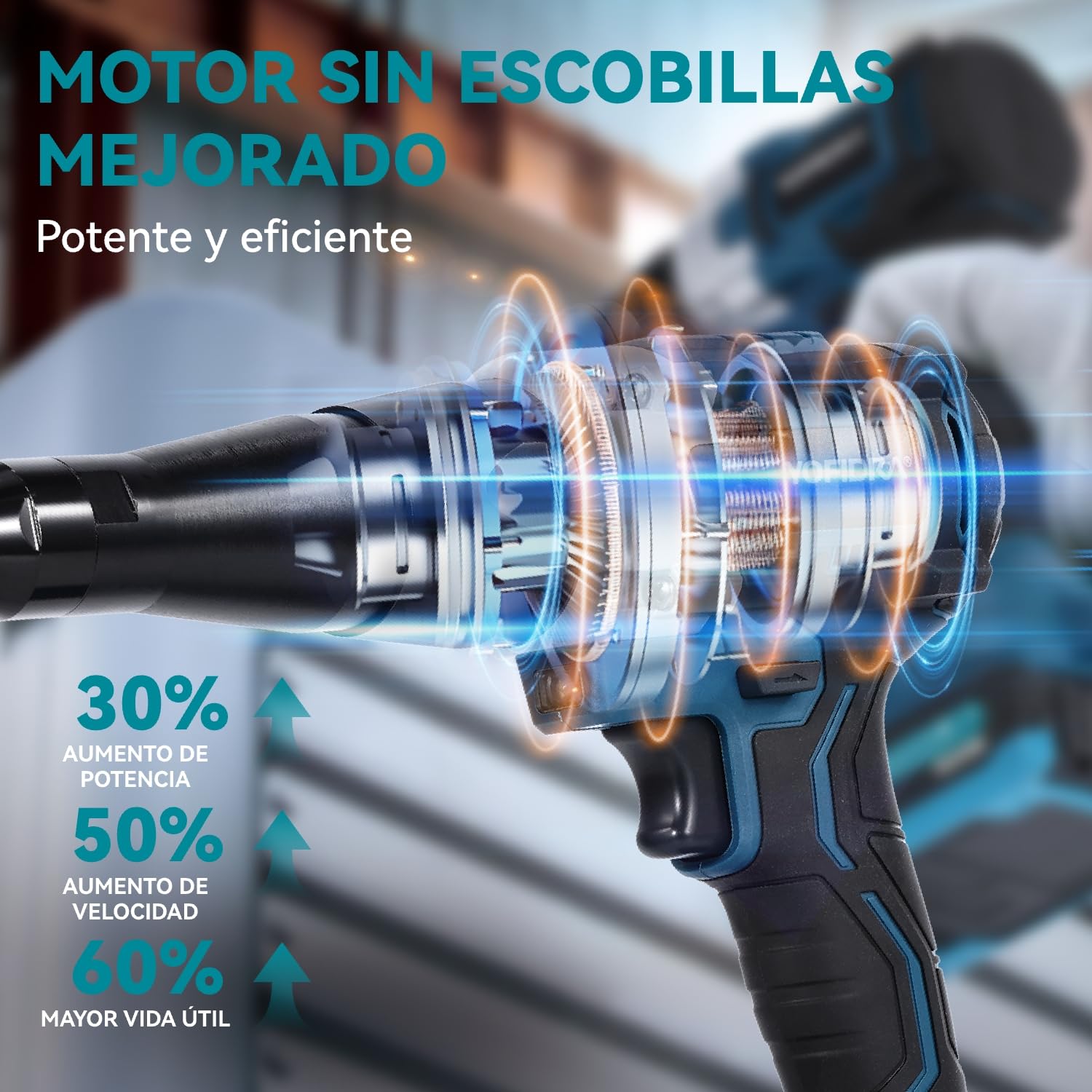 Yofidra Pistola Remachadora a Batería, Remachadora Eléctrica sin Escobillas 20000N, Remache Inalámbrica para Remaches de 2,4-5,0 mm, Luz LED, Remachadora Automática con 2 Baterías de 2,0 Ah