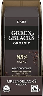Green & Black's Organic Dark Chocolate Bar, 85% Cacao, 10 - 3.17 oz Bars