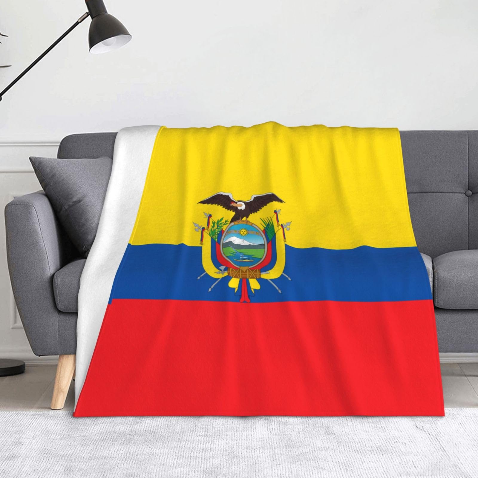 Couverture en flanelle drapeau Équateur douce chaude pour lit