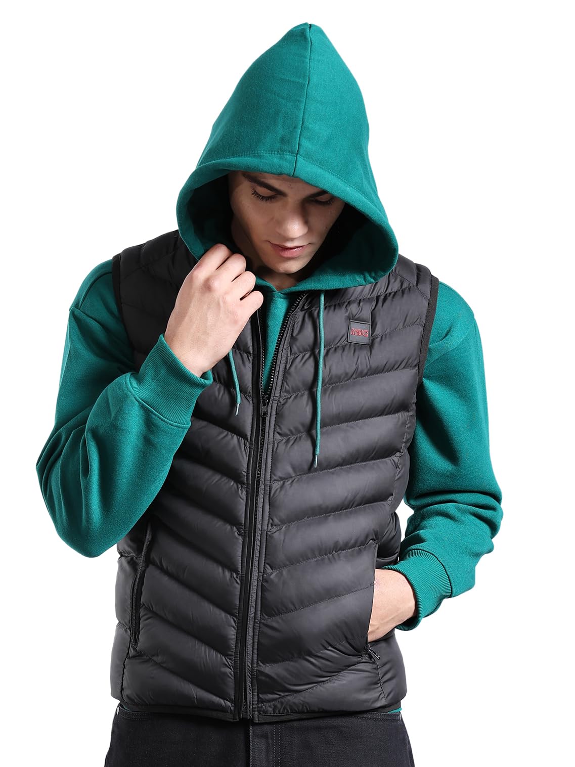 the indian garage co Men Regular Fit Solid Puffer Jackets-picture-30