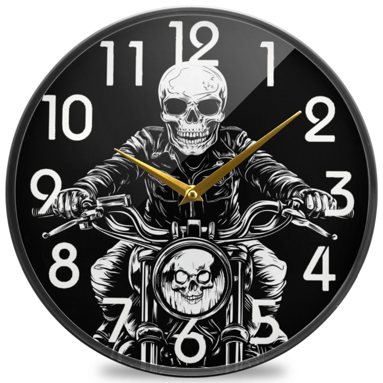 Horloge murale à quartz 30,5 cm Naanle avec cadran tête de mort pour bureau