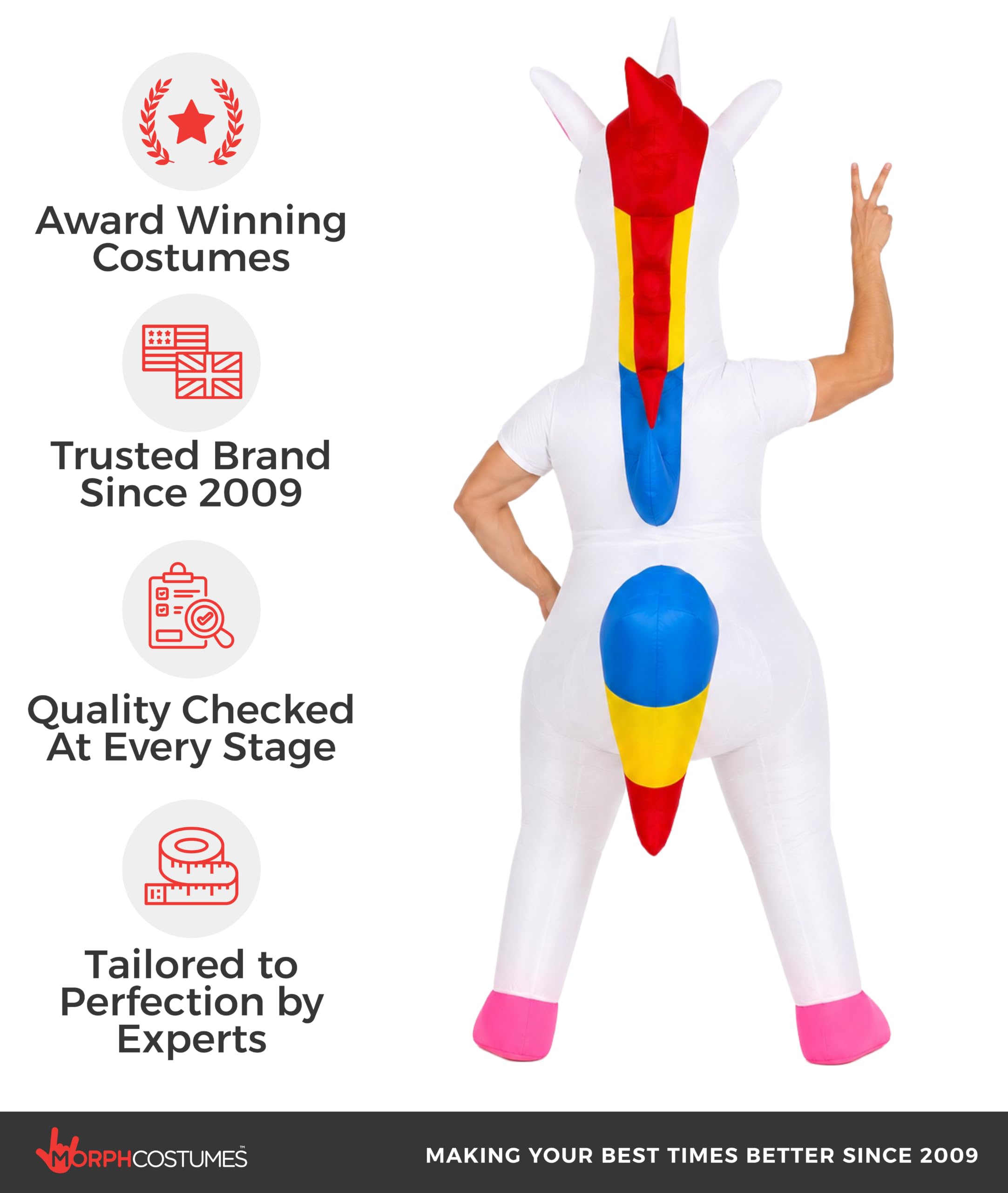 Morph Aufblasbares Einhorn Kostüm Erwachsene, Einhornkostüm Herren Damen, Karneval Kostüm Erwachsene, Lustiges Kostüm, Aufblasbares Kostüm