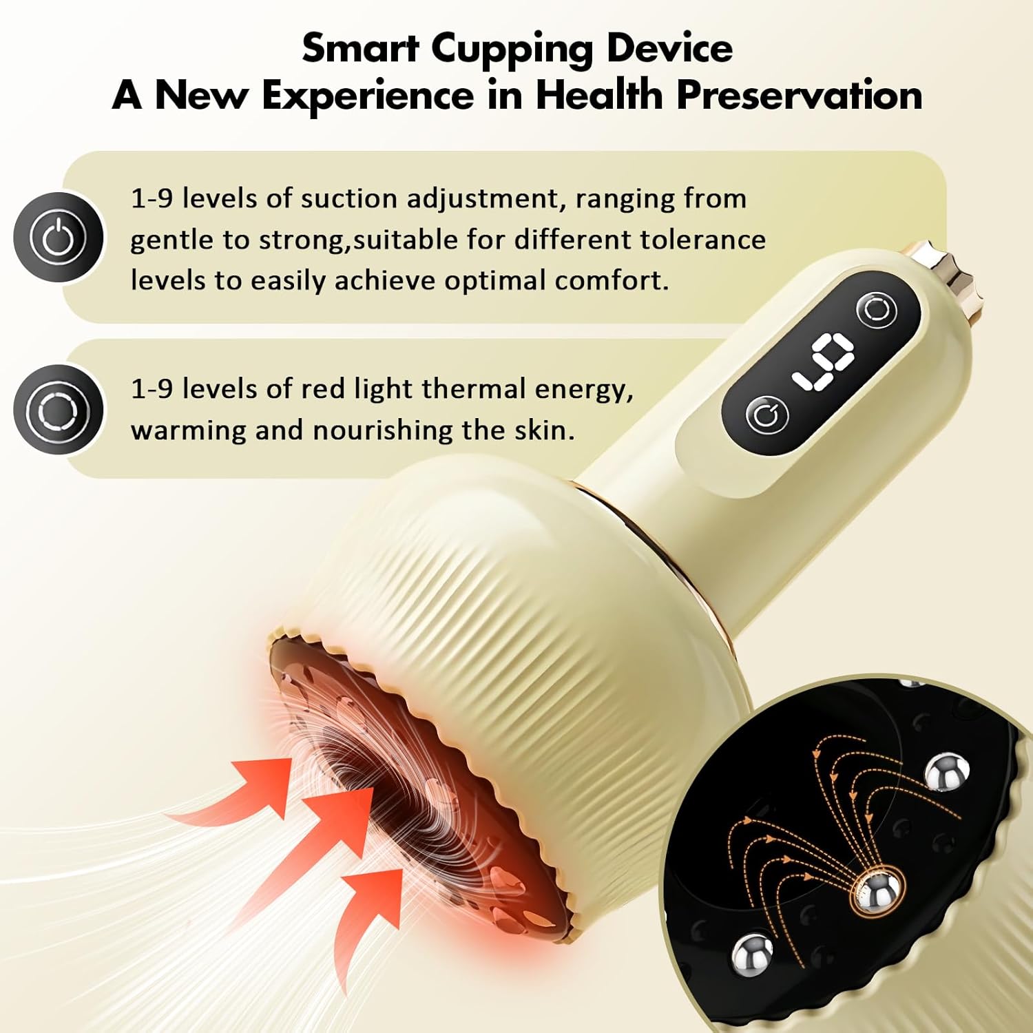 Rechargeable 5 in1 Handheld Cellulite Massager, Electric Cellulite Remover for Legs Cupping Therapy, Cordless varially Anti Cellulites Massager for Belly, Thighs, Arms and Back - Image 2