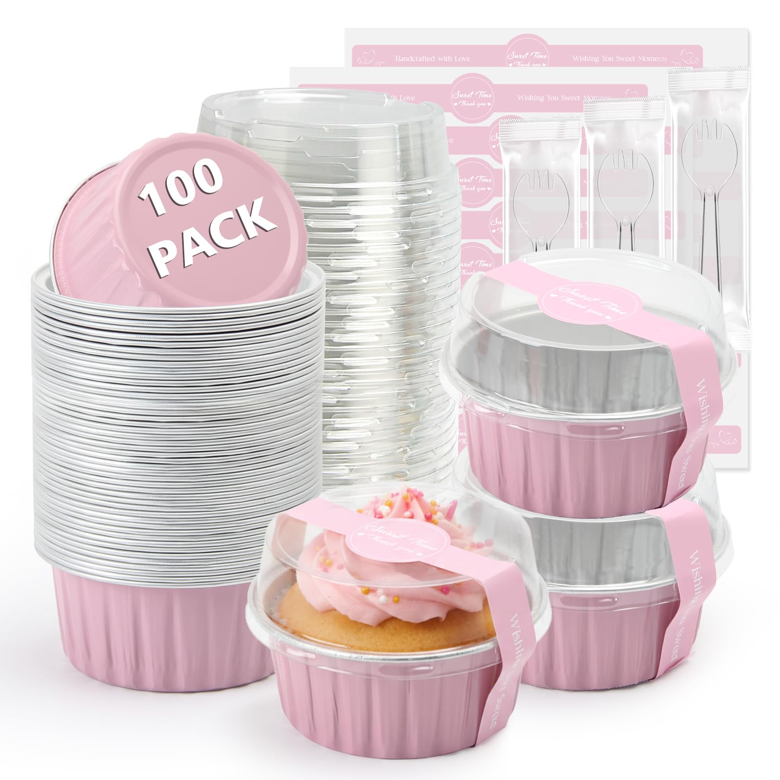 49% Off Ruckae 100-Pack Mini Loaf Pans with Lids