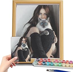 NGBEWU Kit Peinture par Numéros Personnalisé | Peinture Adulte avec Photo Personnalisée | Inclut Peintures et Pinceaux | Décoration Maison & Cadeau | Cadeau pour Famille, Couples et Amis (Style 2)