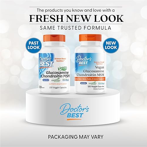 Miniatura 2 de Doctor's Best Glucosamina vegana condroitina MSM, salud de las articulaciones, cabello, piel y uñas, cápsula, 120 unidades