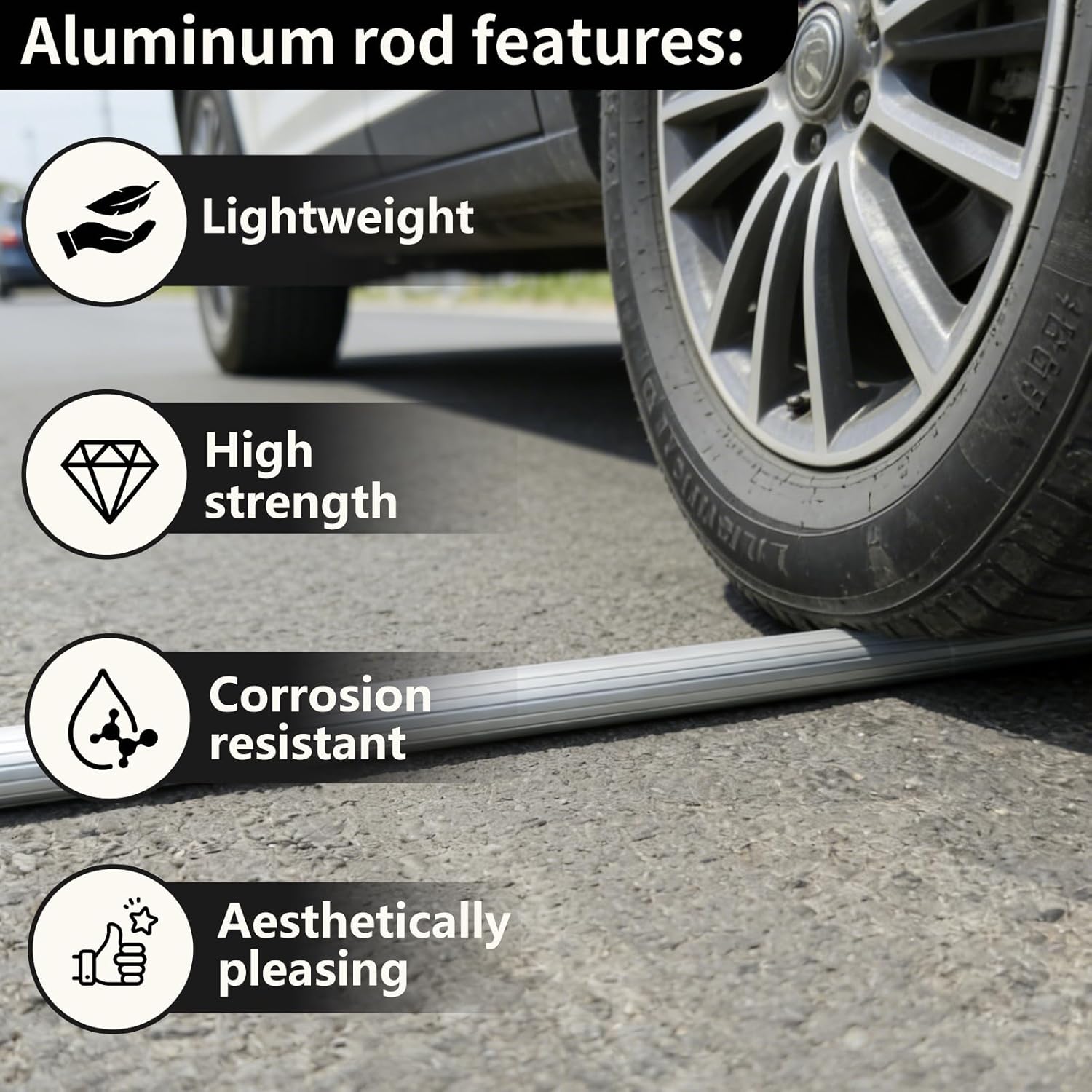 60 Inch Industrial Mop Handle 2 Pack, Heavy Duty Commercial Mop Stick, Aluminum Alloy Anti-Slip Replacement Mop Handle, Easy to Assemble Black Mop Pole for Home Commercial Industrial Cleaning (black)