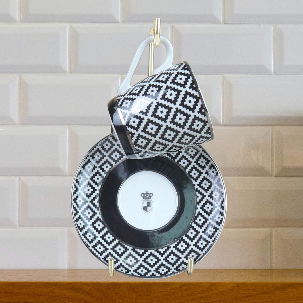Snapklik.com : 6 Pcs Tea Cup And Saucer Display Stand Holder Rack ...