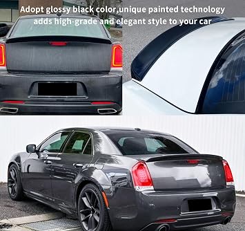 Rear Spoiler for Chrysler 300 300C 300S 2011-2023 Trunk Spoiler Wing Trunk Tail Rear Trunk Lid,Glossy Black Style Performance