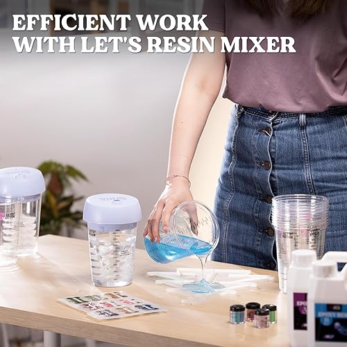 Miniatura 6 de LET'S RESIN Mezclador automático de resina, mezclador epoxi fácil de limpiar, agitador eléctrico para mezcla de 24 onzas líquidas, suministros de