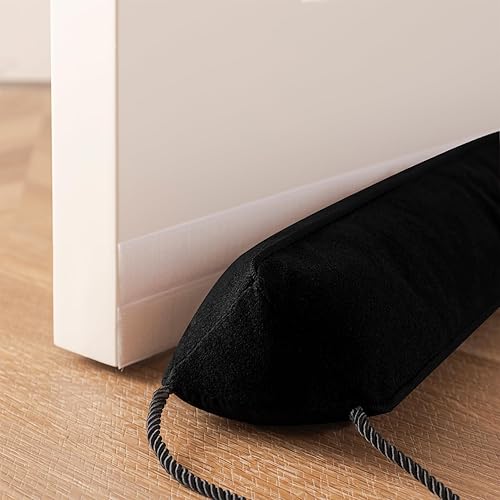 Miniatura 9 de Sunolga Paquete de 2 topes de puerta con peso de 38 pulgadas, 2.2 libras, relleno de cuentas de vidrio y algodón, extraíble, lavable a máquina, a