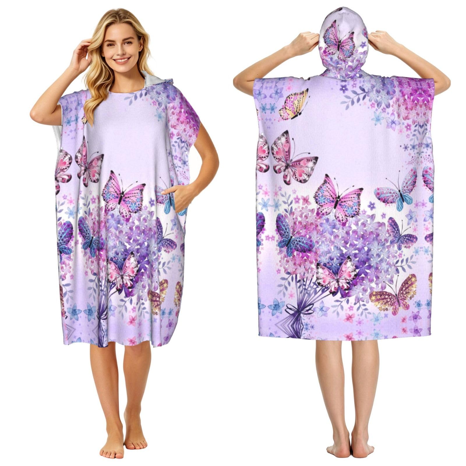 Serviette de plage poncho en microfibre légère, séchage rapide pour le surf