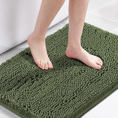 H.VERSAILTEX - Tapete de felpilla extragruesa para el baño, 17 x 24 pulgadas, antideslizante, absorbente, suave, de pelo, lavable, de secado rápido,