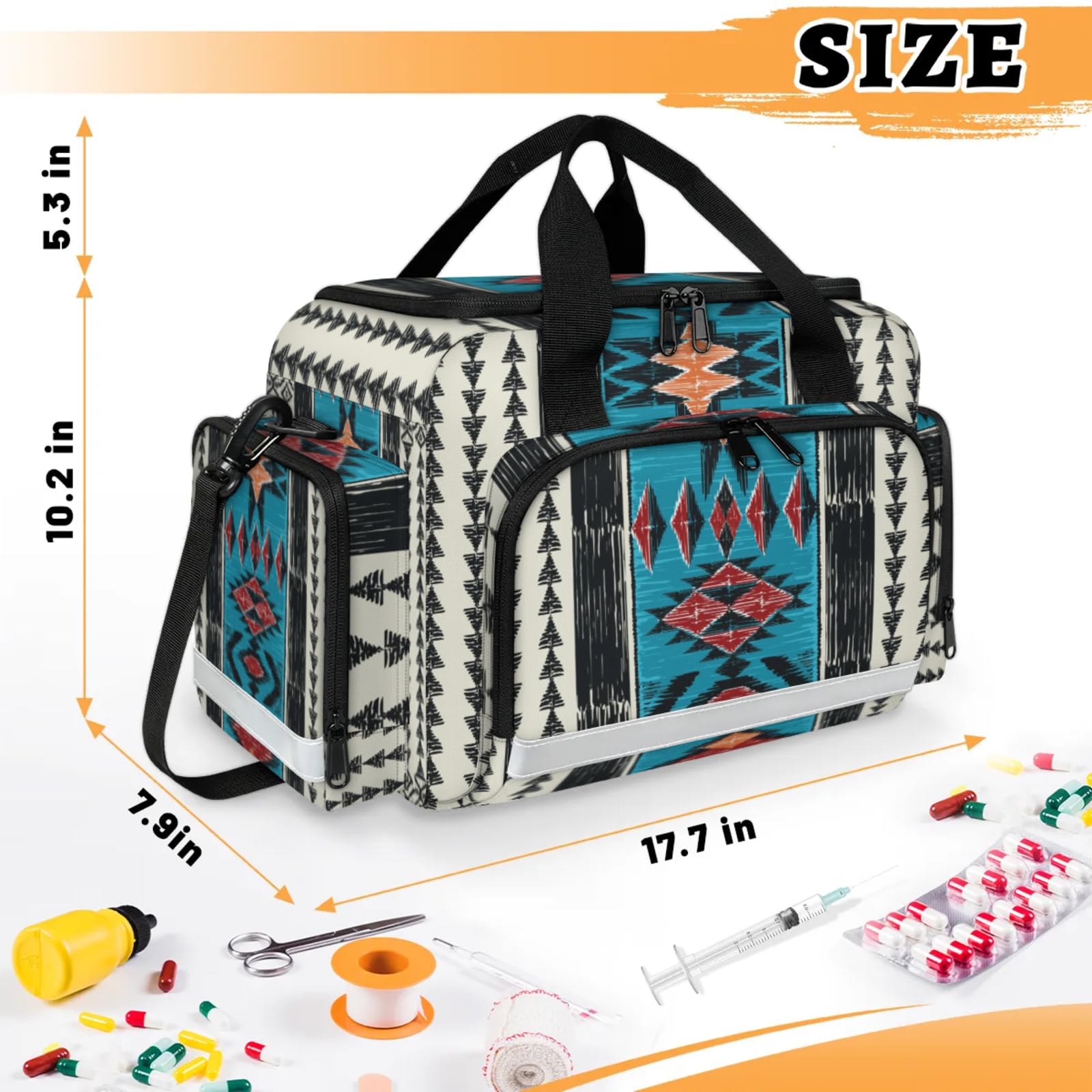 GzLeyigou First Aid Bags Empty, Aztec Emergency Bag First Aid Kit Multiple Compartment Kit Carrier On Call Trauma Bag For Paramedics Emergency Medical Supplies Kit