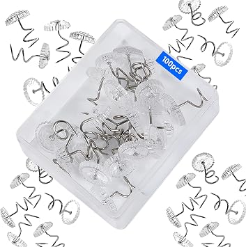100-Pcs Bed Skirt Pins Upholstery Screw Twist Bedskirts Clear Tacks