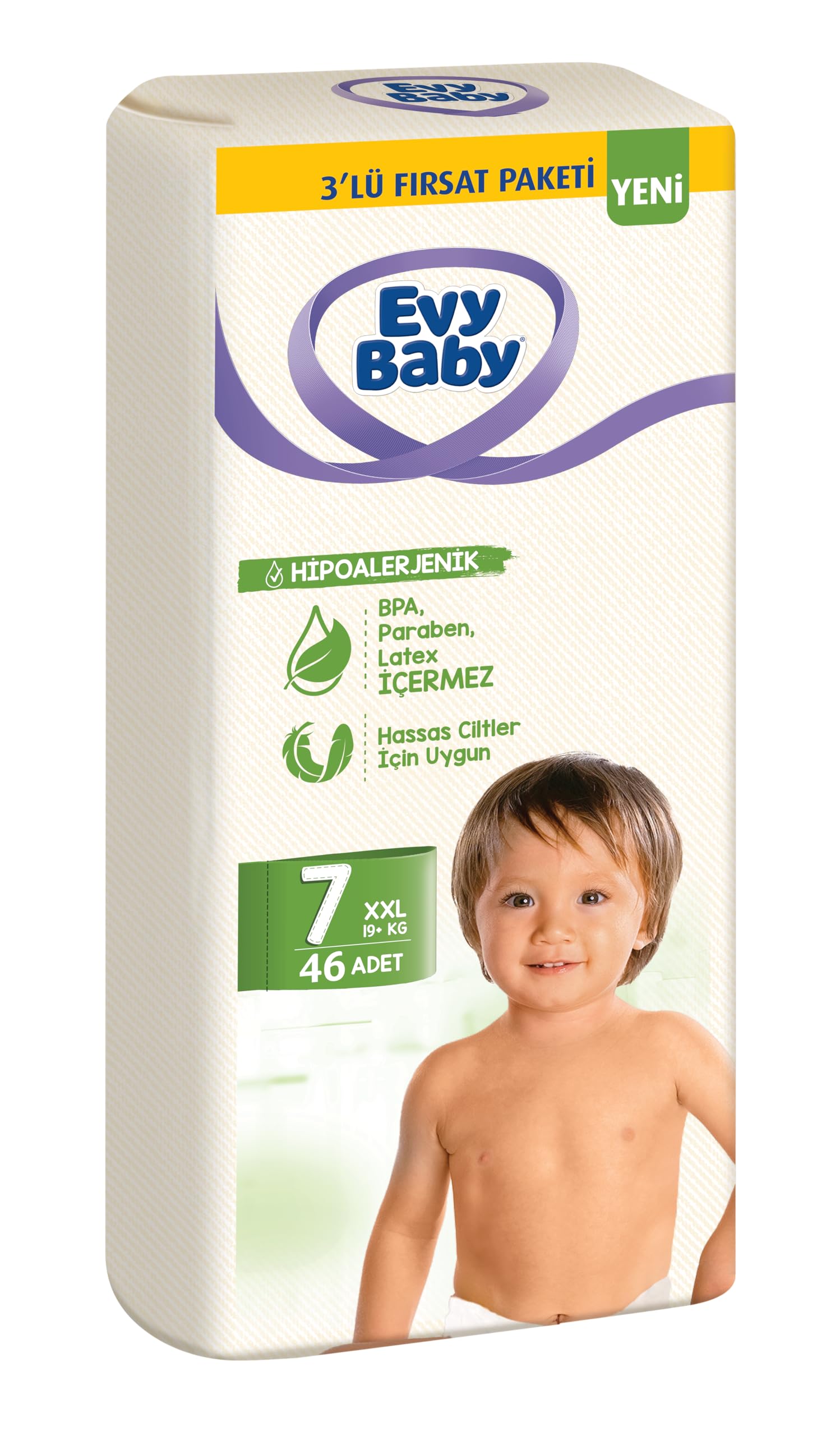 Evy Baby Bezi Xxl 3'lü Fırsat 7 Beden 46 Adet