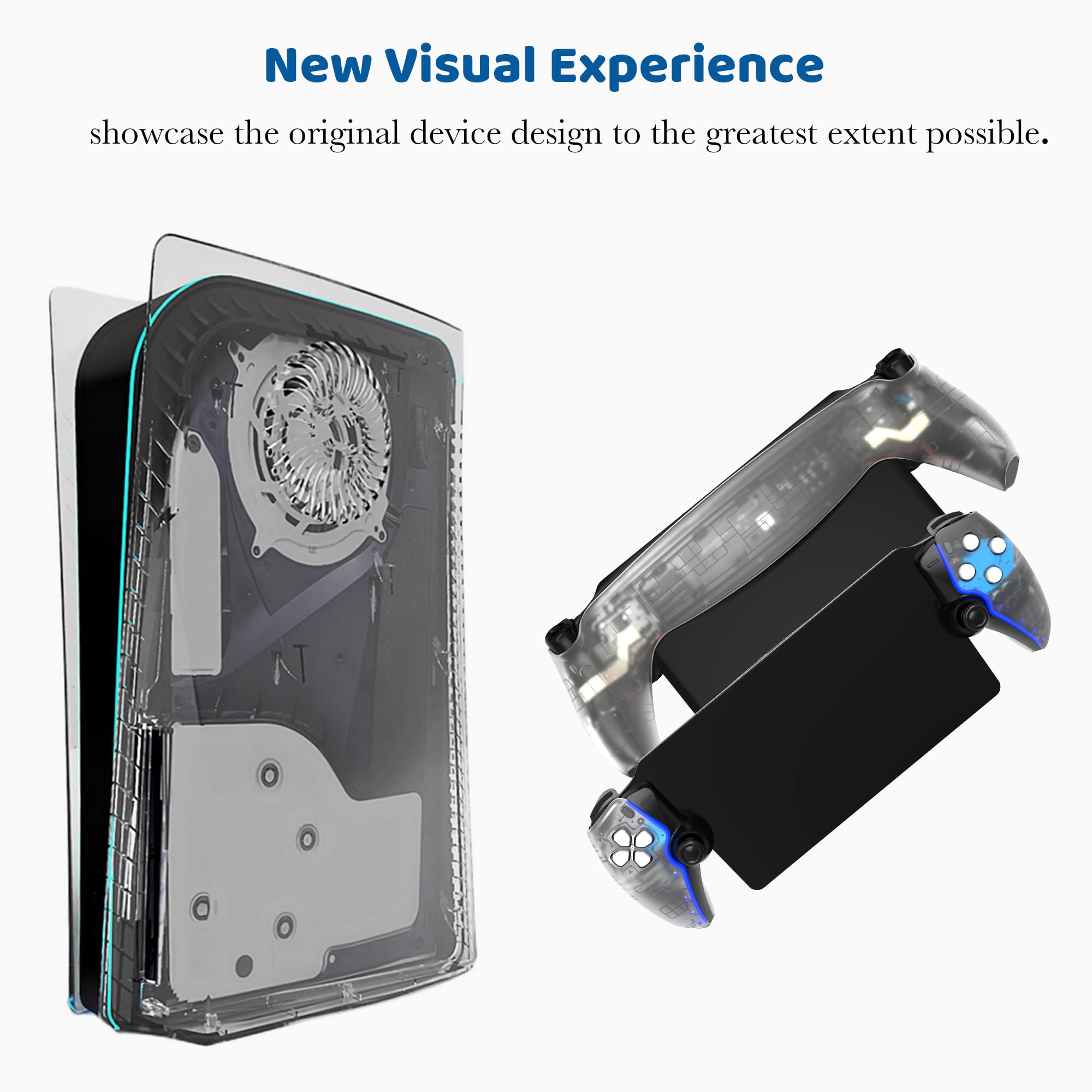 Ersatz-Schalenplatte für P5 Portal DOBEWINGDELOU Frontabdeckung & Rückplatten Custom Full Housing Case Cover DIY Handheld Konsole Faceplate ABS Transparent