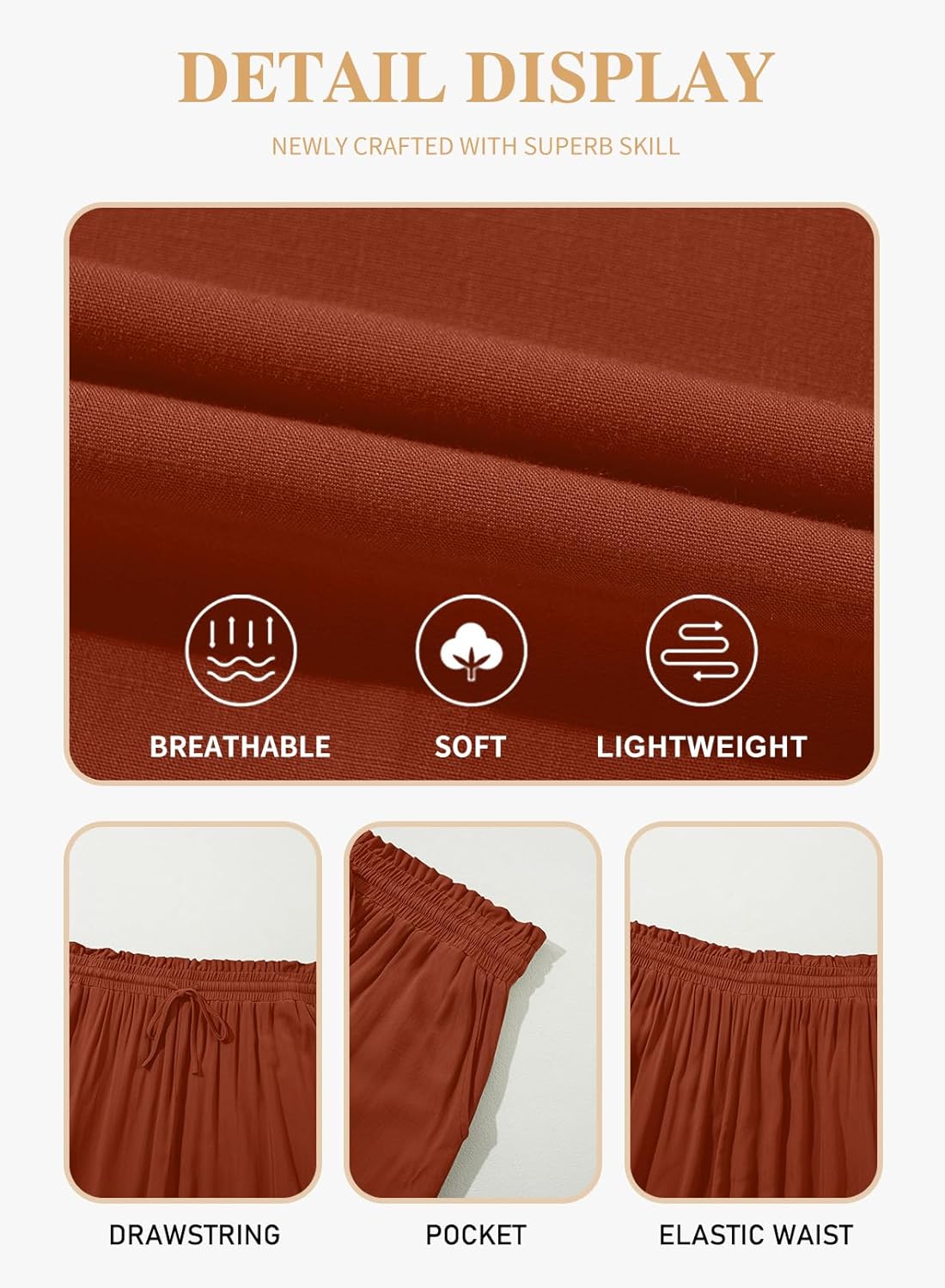 Eytino Womens Plus Size Wide Leg Pants Casual Elastic High Waist Flowy Pants Drawstring Palazzo Pants with Pockets(1X-5X)