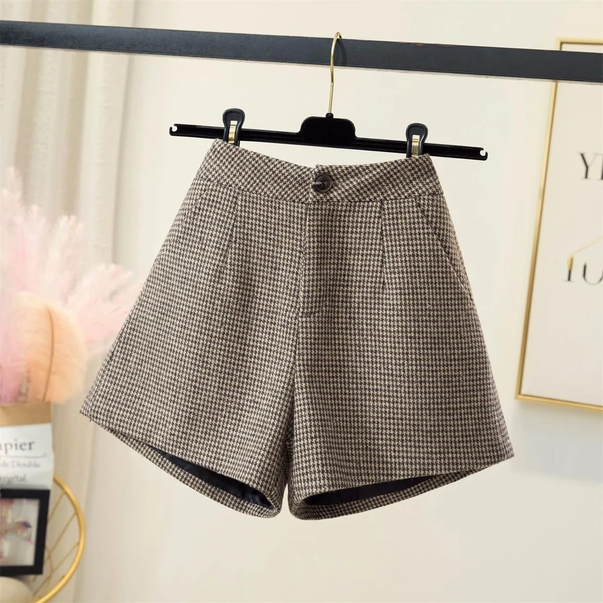 Pantalones cortos para mujer, cintura alta, pantalones cortos de verano, C1., S