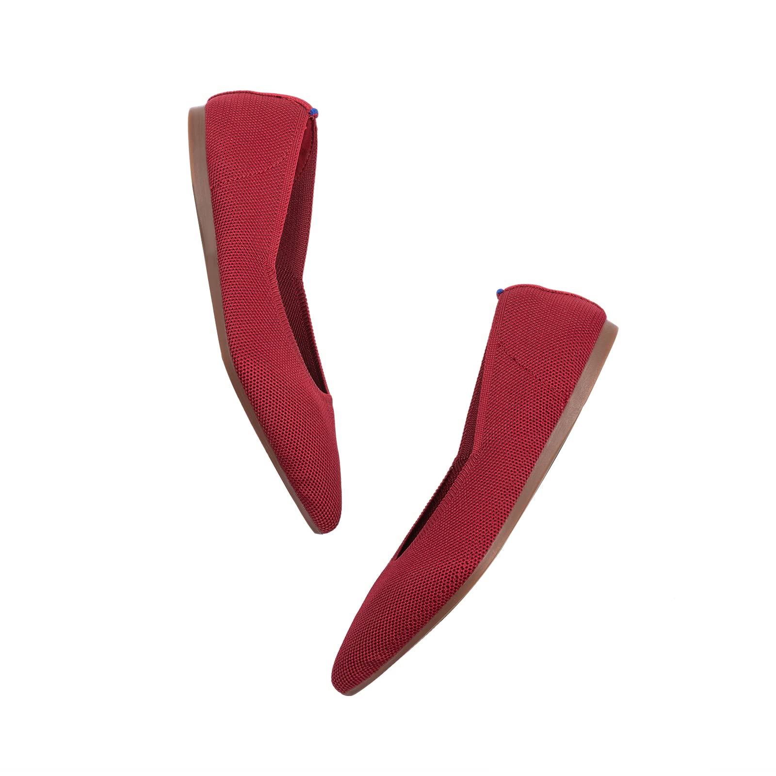 Frank Mully Scarpe Eleganti da Donna a Punta Piatta Lavorata a Maglia con Zeppa Bassa Comode Scarpe Basse da Donna Slip-on
