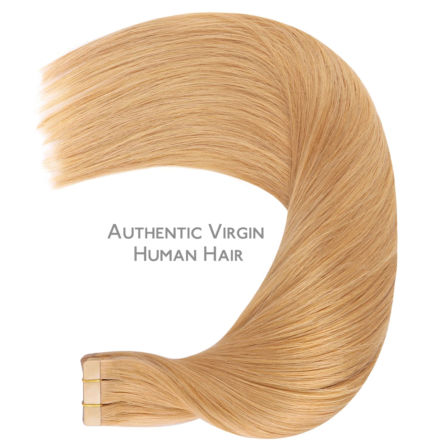 WENNALIFE Tape in Hair Extensions for Women, 20pcs 50g 18 inch Strawberry Blonde Tape in Hair Extensions Human Hair Rallonge Cheveux Humain Straight Invisible Hair Extensions Real Human Hair - 5