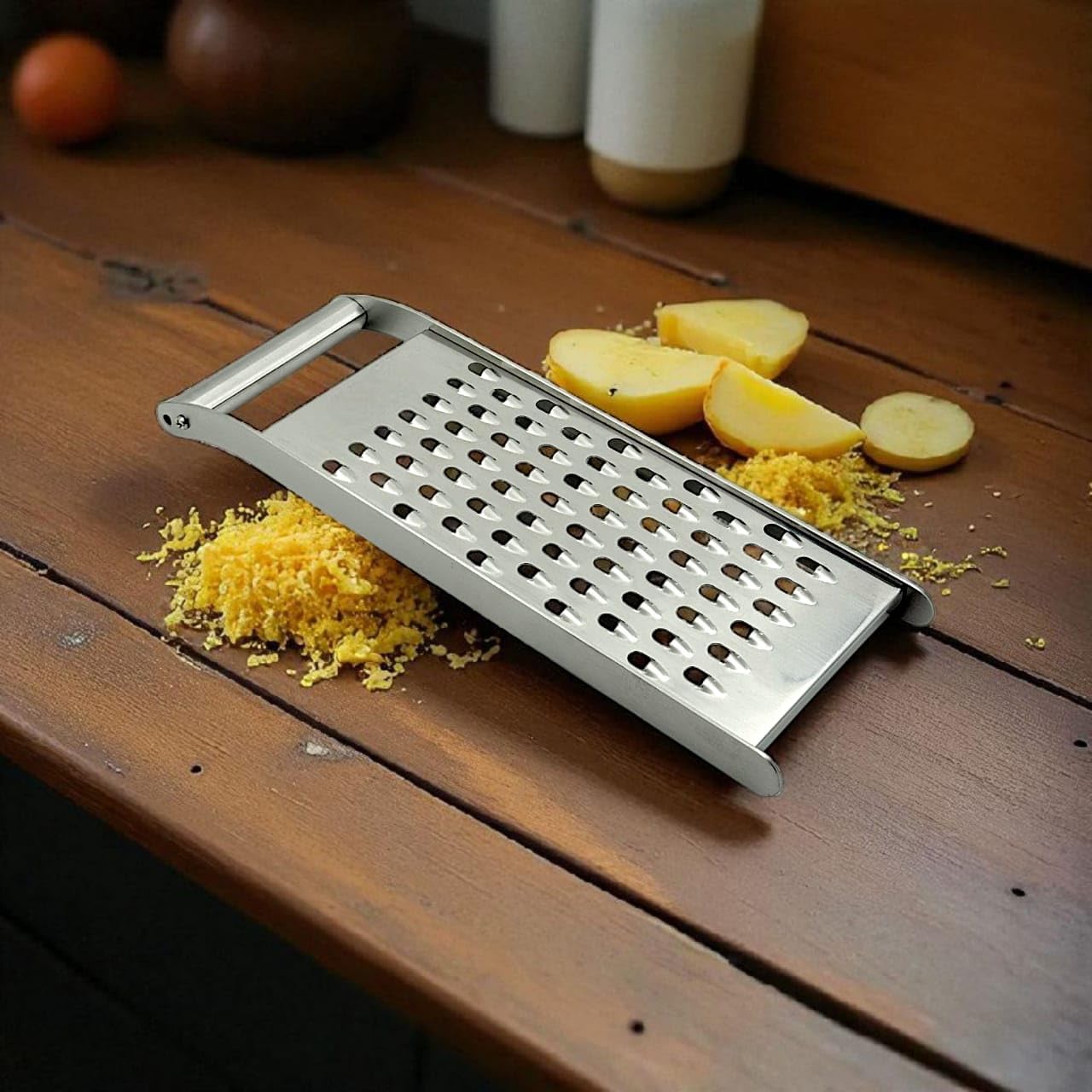 Rajwadi Stainless Steel Flat Coarse Grater, Thick/Thin Vegetable Greater | Multipurpose Grater for Vegetables, Cheese & More.