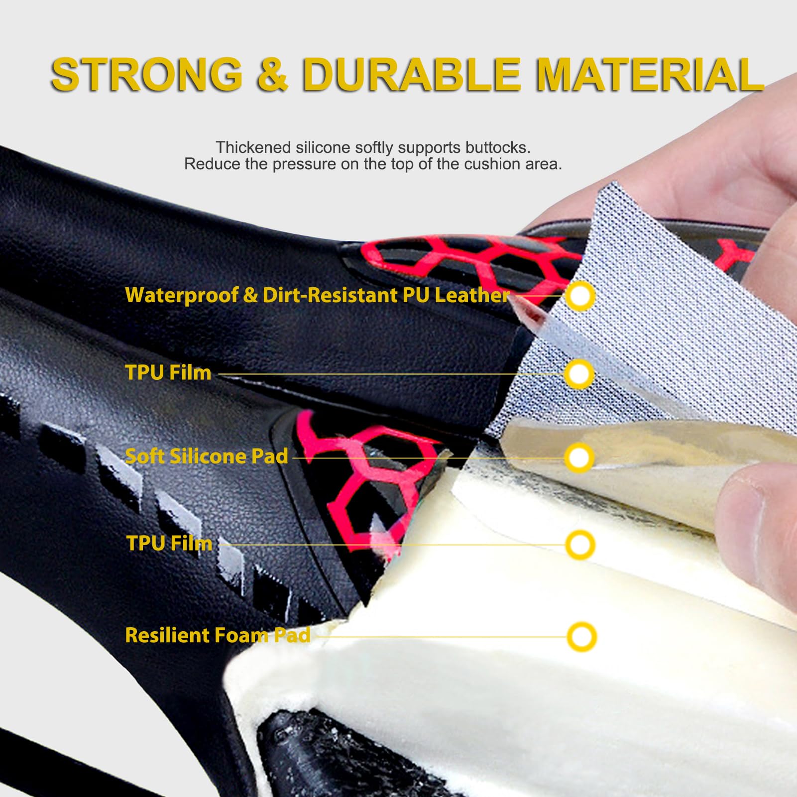 Sella Per Bicicletta Ergonomica E Comoda - Sellino In Silicione Spesso, Traspirante, Per Tour, MTB, City E E-Bike - Foto 7