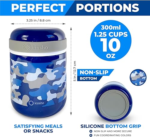 Miniatura 10 de kinsho Termo para niños para sopa de alimentos calientes, tarro de boca ancha de acero inoxidable aislado, contenedor para niñas y niños pequeños,