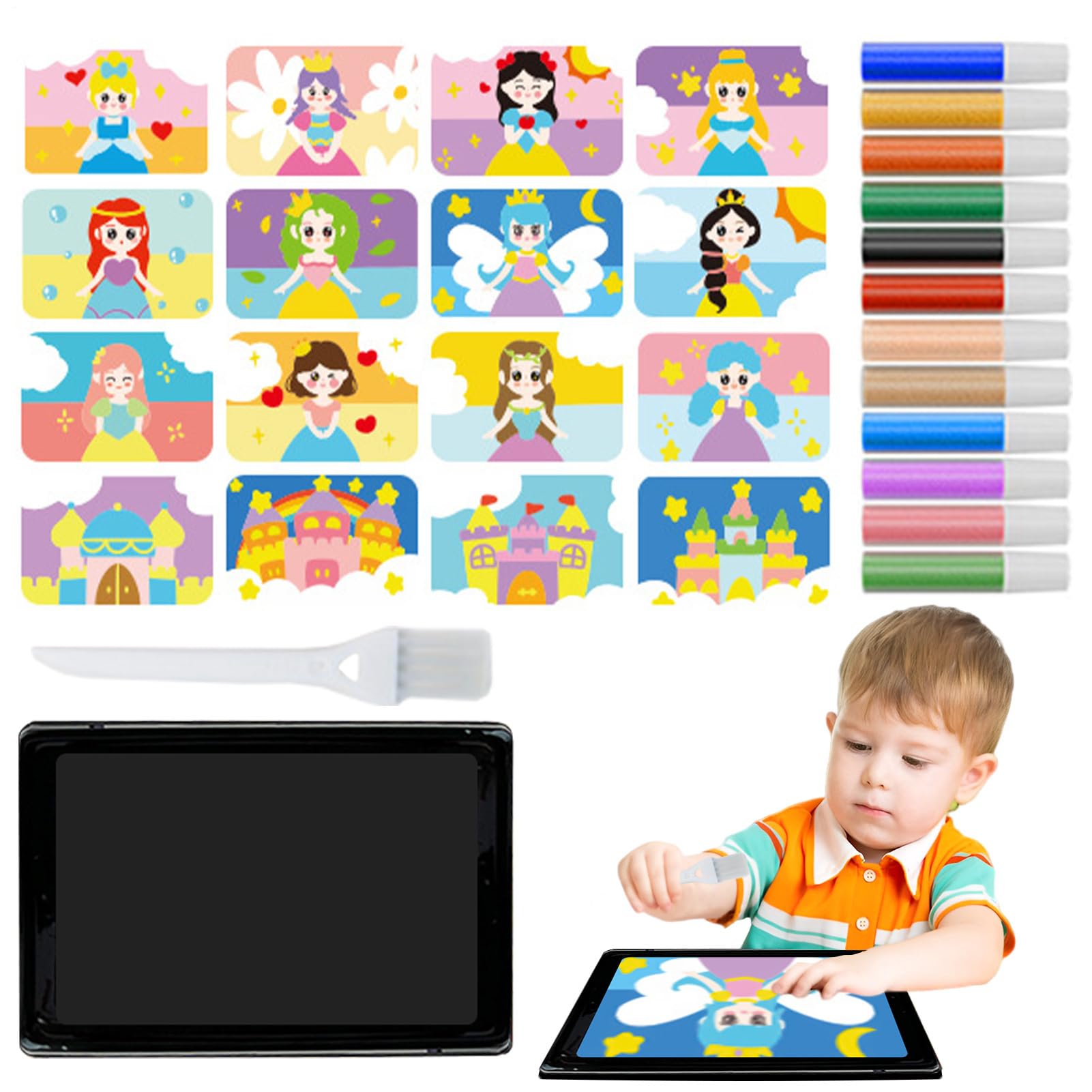 Amazon.co.jp: 砂絵キット グラスデコ お絵かきセット 知育玩具