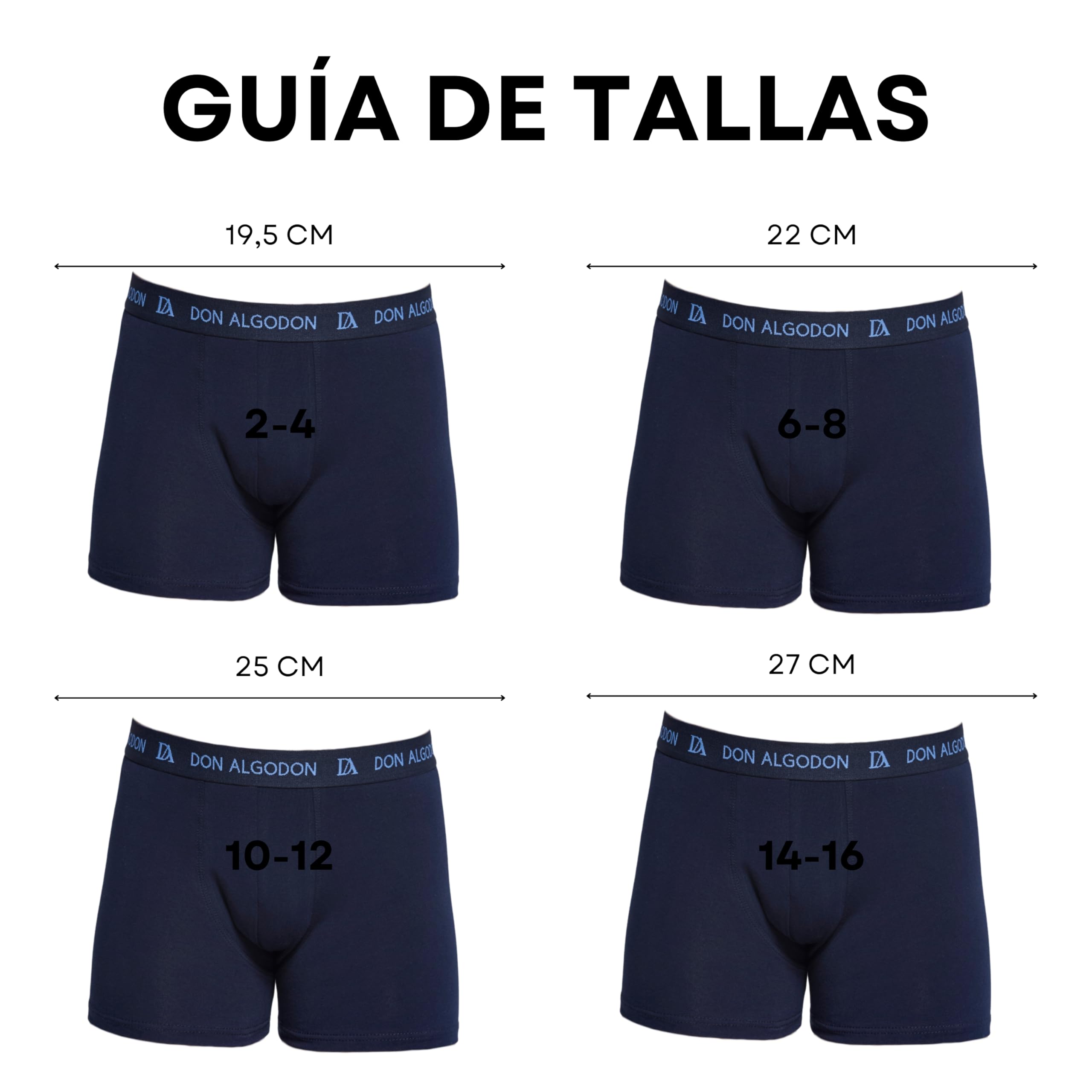 DON ALGODON | Pack 12 Boxers Niño Calidad y suavidad excepcionales Tacto Extrasuave